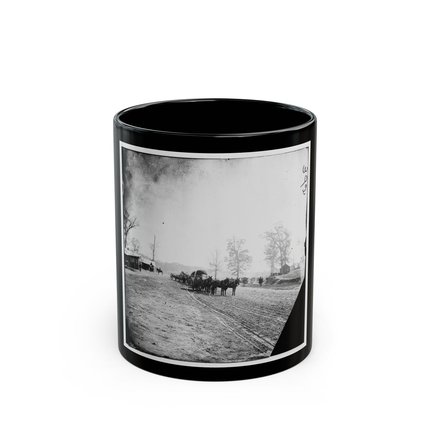 Big Black River Station, Miss. Wagons And Sheds (U.S. Civil War) Black Coffee Mug