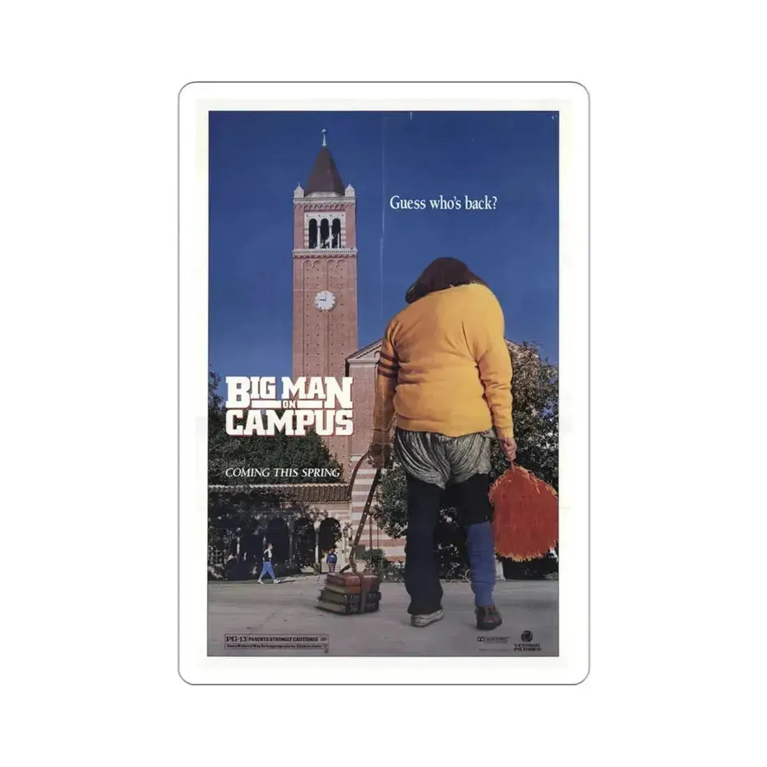 Big Man on Campus 1989 Movie Poster STICKER Vinyl Die-Cut Decal 3 Inch - The Sticker Space