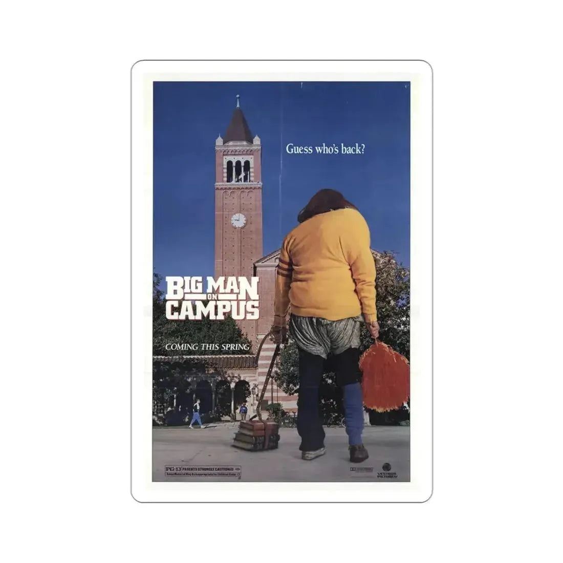 Big Man on Campus 1989 Movie Poster STICKER Vinyl Die-Cut Decal - The Sticker Space