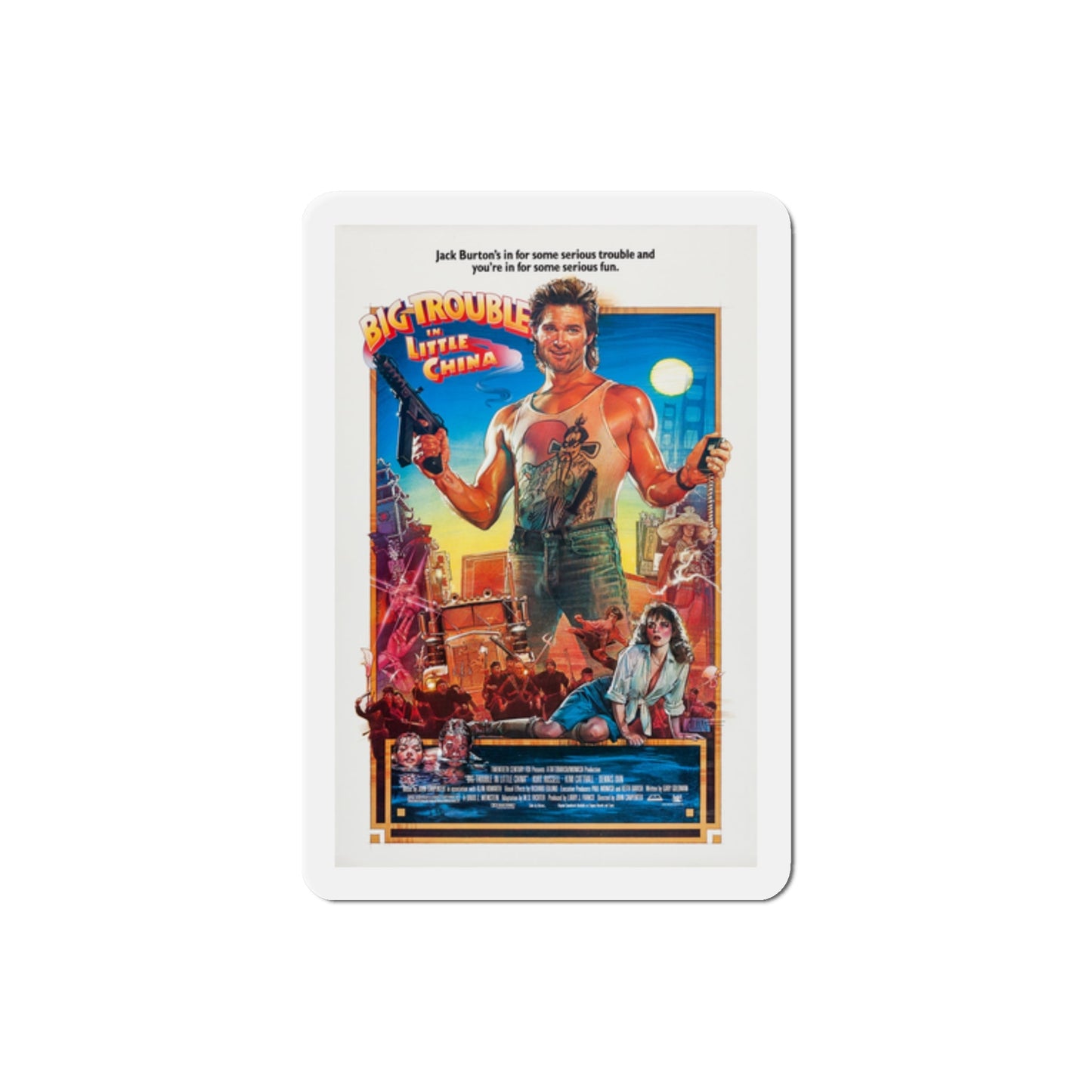 Big Trouble in Little China 1986 Movie Poster Die-Cut Magnet-2" x 2"-The Sticker Space