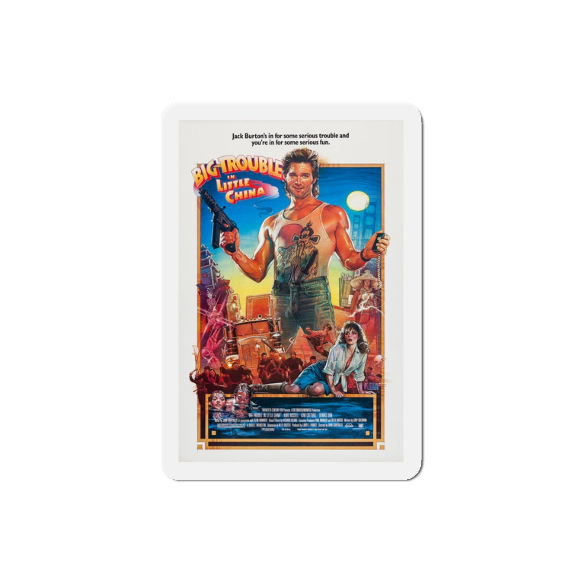 Big Trouble in Little China 1986 Movie Poster Die-Cut Magnet-2" x 2"-The Sticker Space