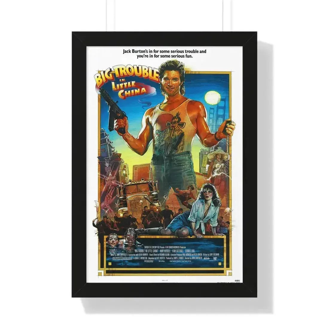 BIG TROUBLE IN LITTLE CHINA (2) 1986 - Framed Movie Poster 16″ x 24″ Black - The Sticker Space
