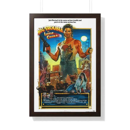 BIG TROUBLE IN LITTLE CHINA (2) 1986 - Framed Movie Poster 20" x 30" Walnut - The Sticker Space