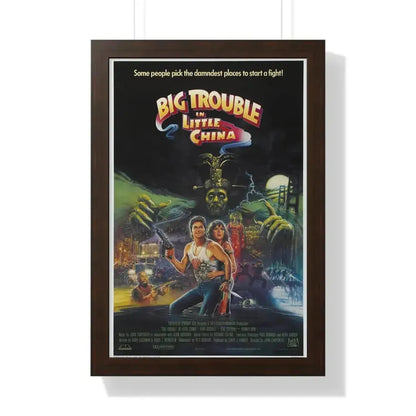 BIG TROUBLE IN LITTLE CHINA (3) 1986 - Framed Movie Poster 16″ x 24″ Walnut - The Sticker Space