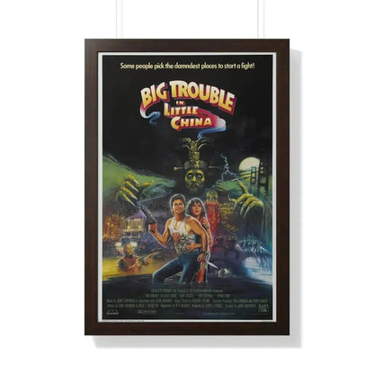 BIG TROUBLE IN LITTLE CHINA (3) 1986 - Framed Movie Poster 20" x 30" Walnut - The Sticker Space