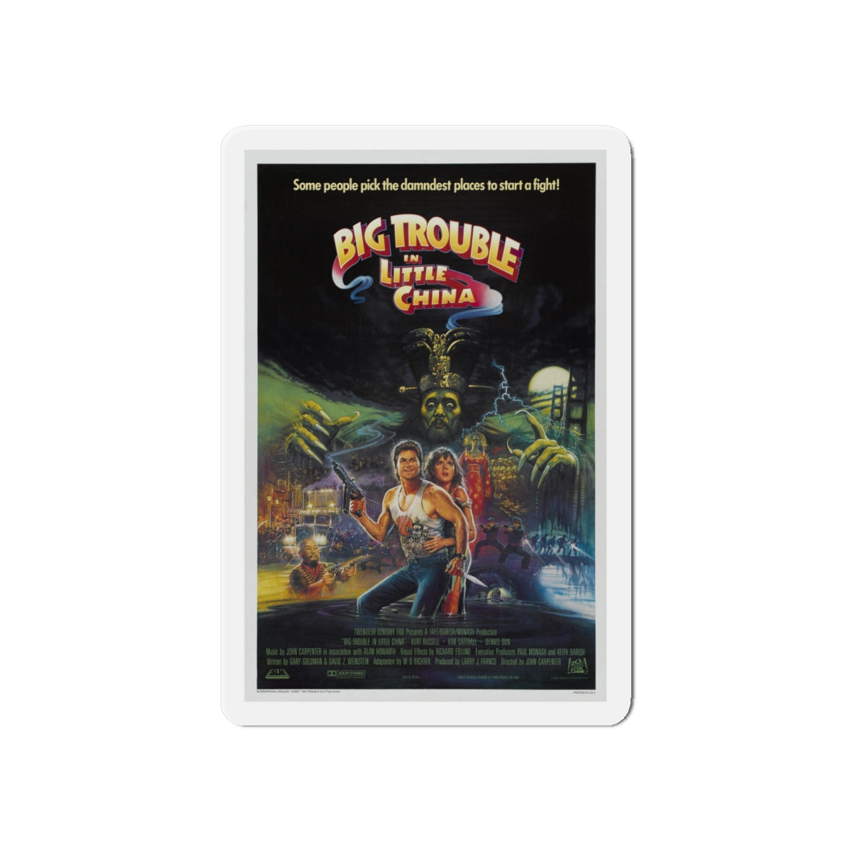 BIG TROUBLE IN LITTLE CHINA (3) 1986 Movie Poster - Die-Cut Magnet-6 × 6"-The Sticker Space