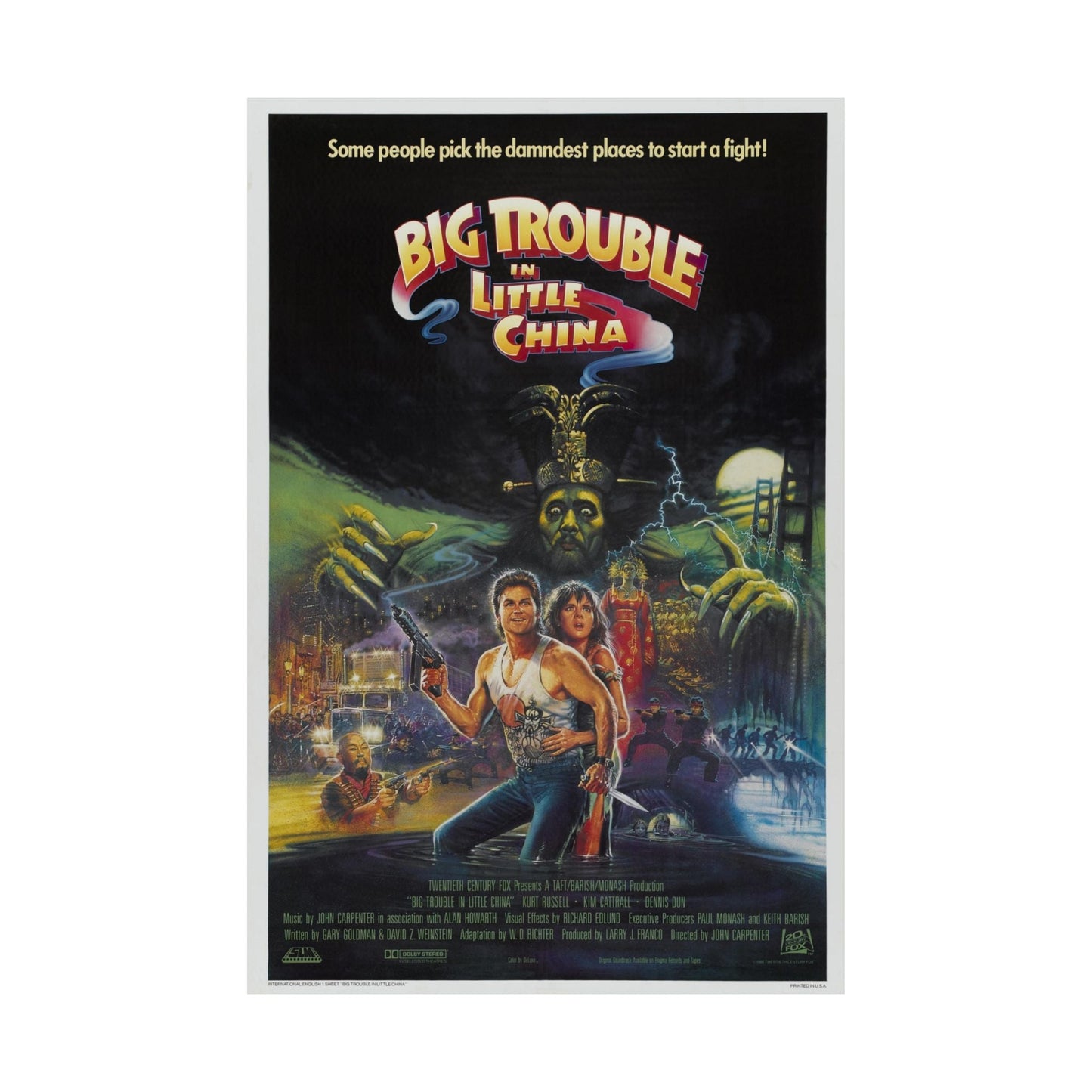 BIG TROUBLE IN LITTLE CHINA (3) 1986 - Paper Movie Poster-The Sticker Space