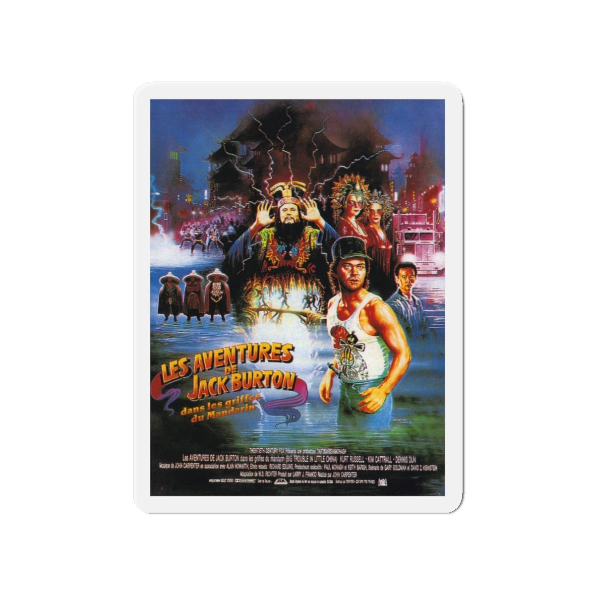 BIG TROUBLE IN LITTLE CHINA (FRENCH) 1986 Movie Poster - Die-Cut Magnet-4" x 4"-The Sticker Space