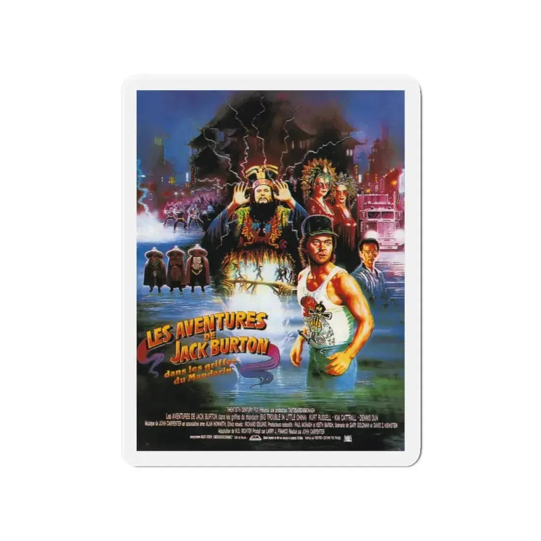 BIG TROUBLE IN LITTLE CHINA (FRENCH) 1986 Movie Poster - Refrigerator Magnet 4 Inch - The Sticker Space