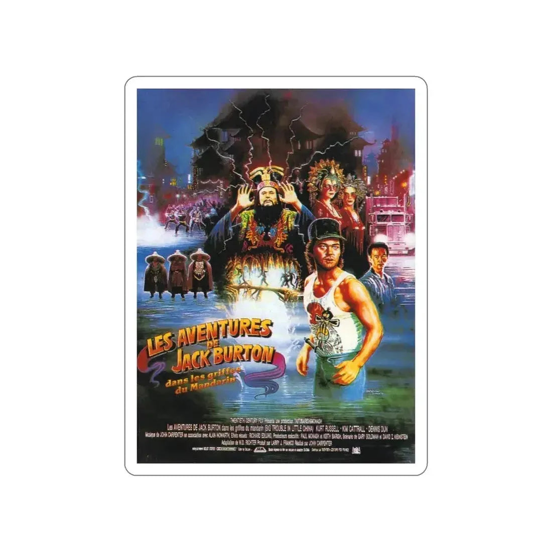 BIG TROUBLE IN LITTLE CHINA (FRENCH) 1986 Movie Poster STICKER Vinyl Die-Cut Decal - The Sticker Space