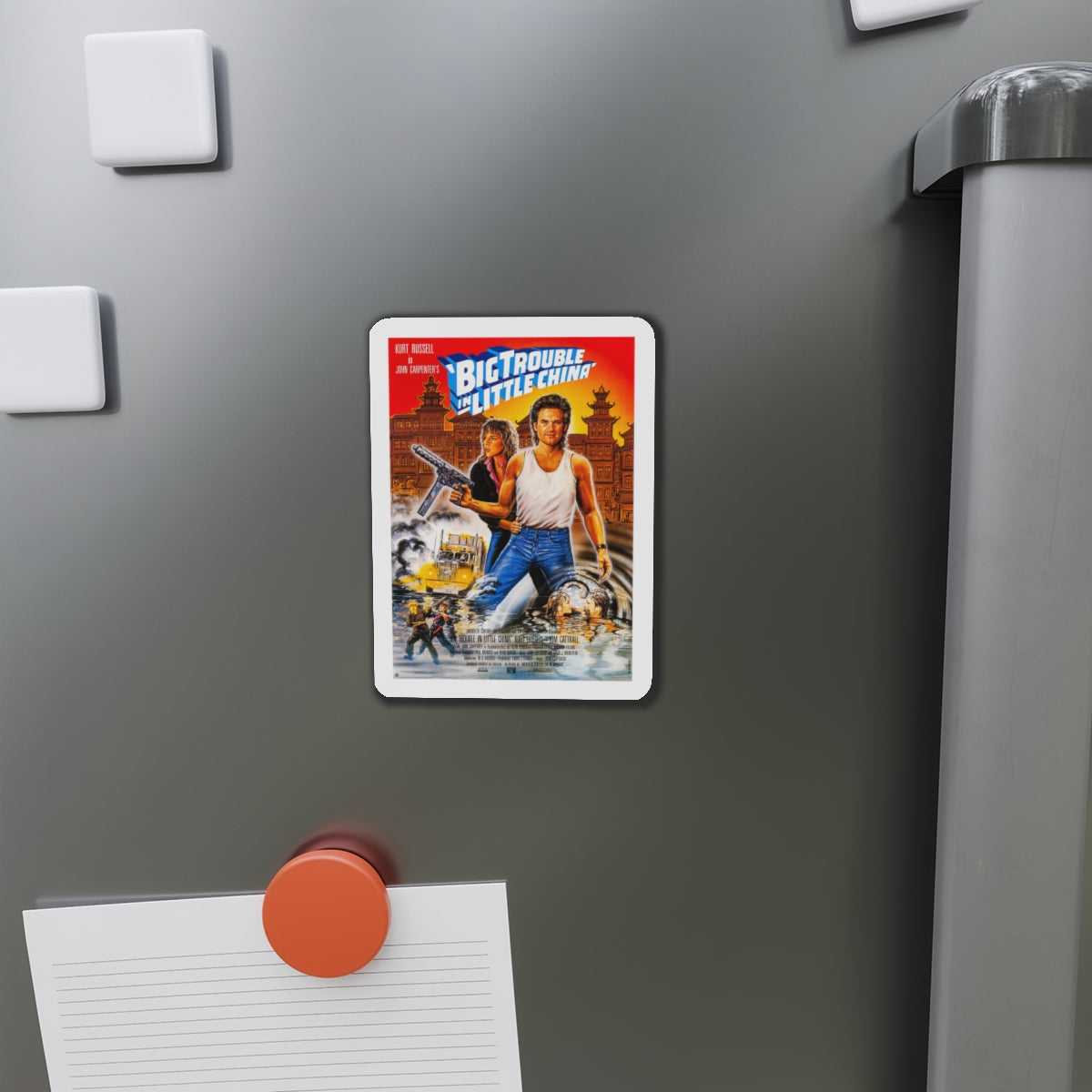 BIG TROUBLE IN LITTLE CHINA (GERMAN) 1986 Movie Poster - Die-Cut Magnet-The Sticker Space