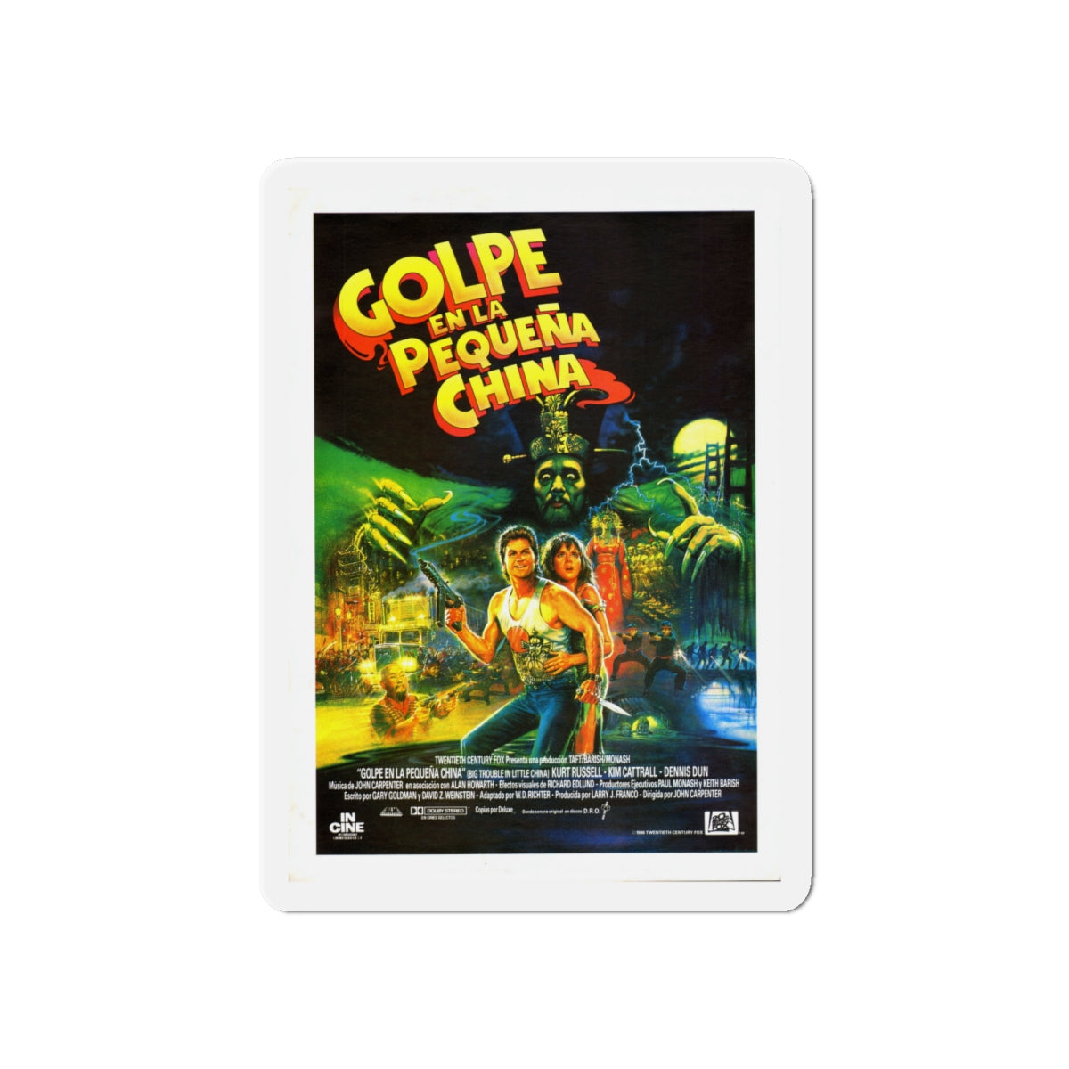 BIG TROUBLE IN LITTLE CHINA (SPAIN) 1986 Movie Poster - Die-Cut Magnet-6 × 6"-The Sticker Space