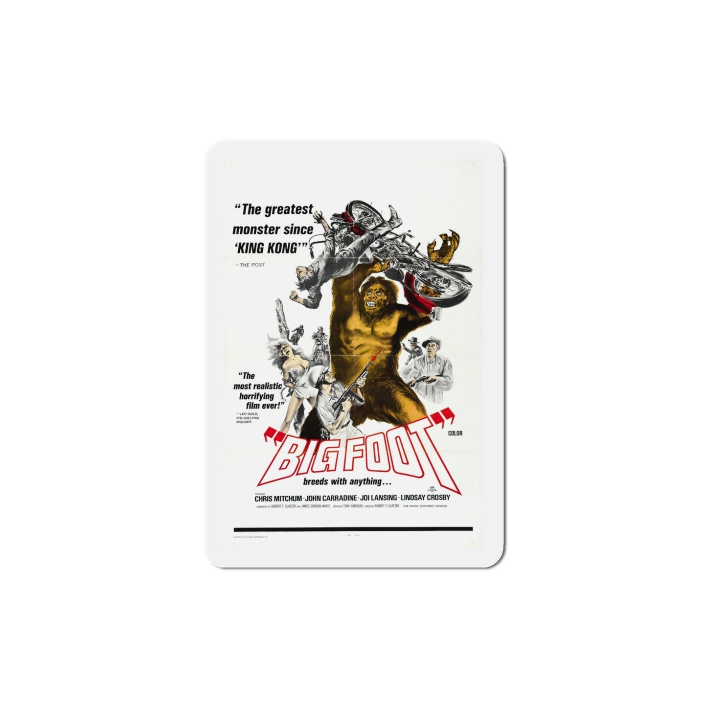 Bigfoot 1970 Movie Poster Die-Cut Magnet-4 Inch-The Sticker Space