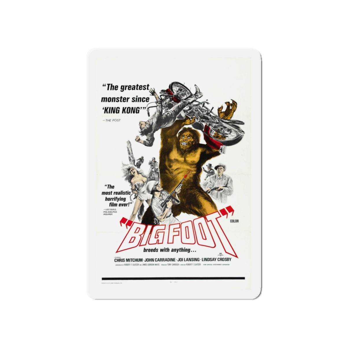 BIGFOOT 1970 Movie Poster - Die-Cut Magnet-4" x 4"-The Sticker Space