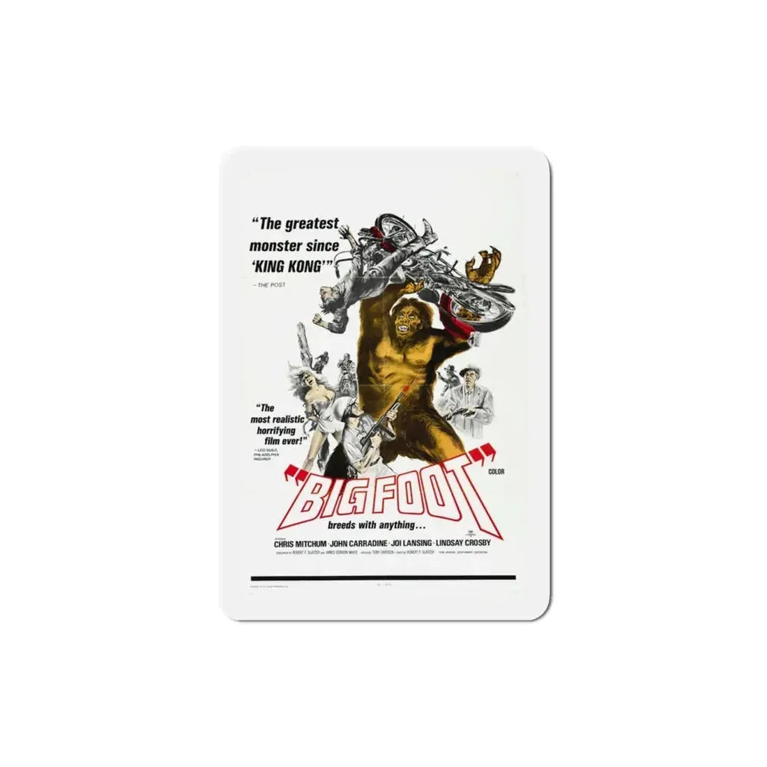 Bigfoot 1970 Movie Poster Refrigerator Magnet 3 Inch - The Sticker Space