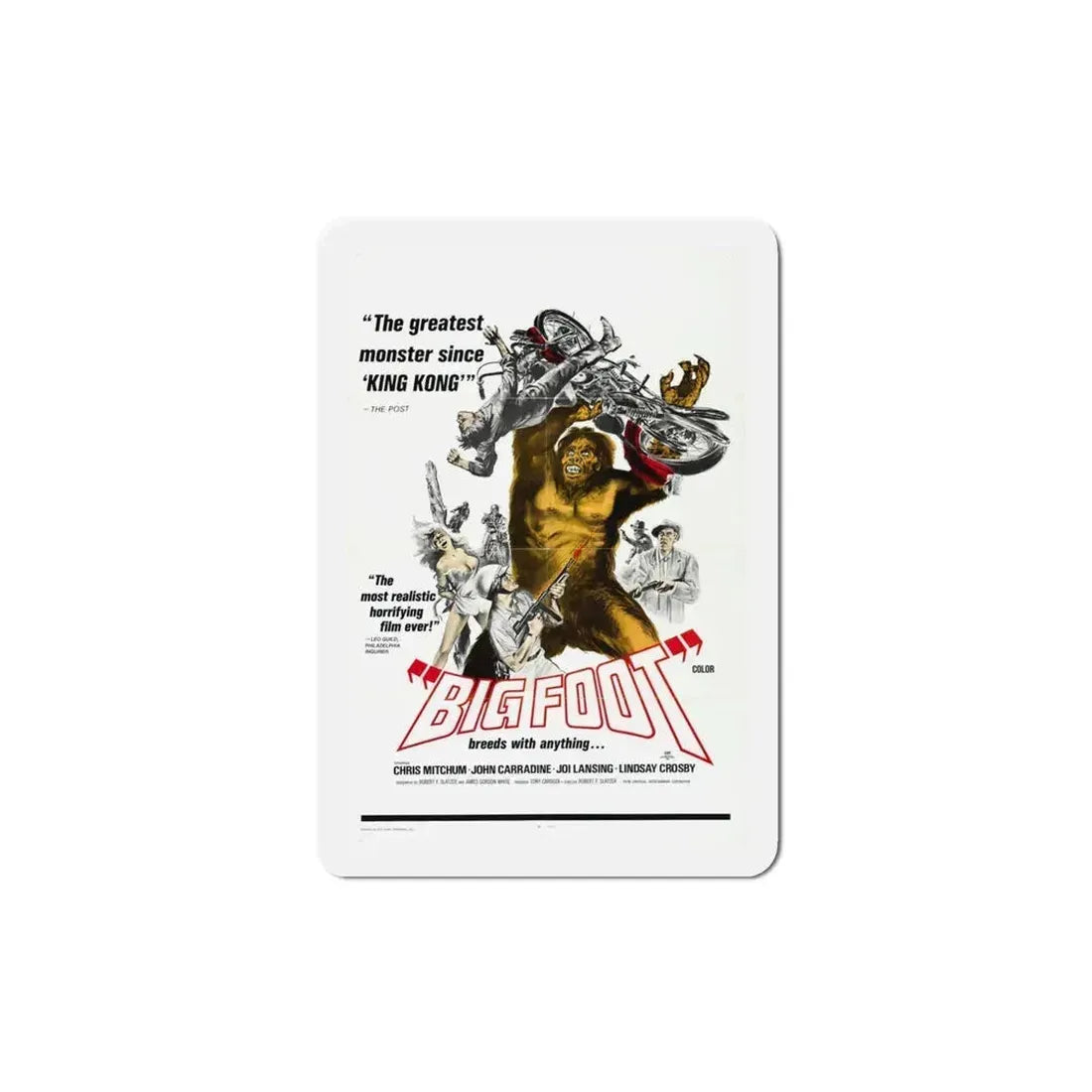 Bigfoot 1970 Movie Poster Refrigerator Magnet 4 Inch - The Sticker Space