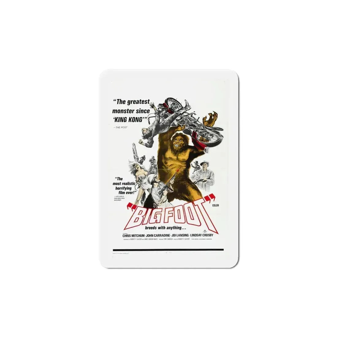 Bigfoot 1970 Movie Poster Refrigerator Magnet 6 Inch - The Sticker Space