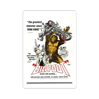 Bigfoot 1970 Movie Poster - STICKER Vinyl Kiss-Cut Decal 2 Inch White - The Sticker Space