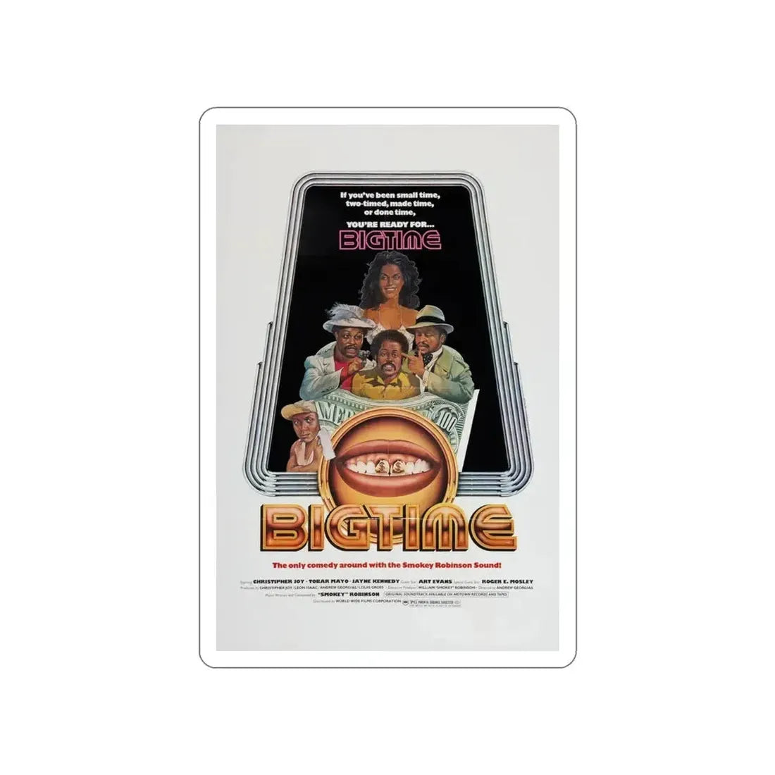 BIGTIME 1977 Movie Poster STICKER Vinyl Die-Cut Decal - The Sticker Space