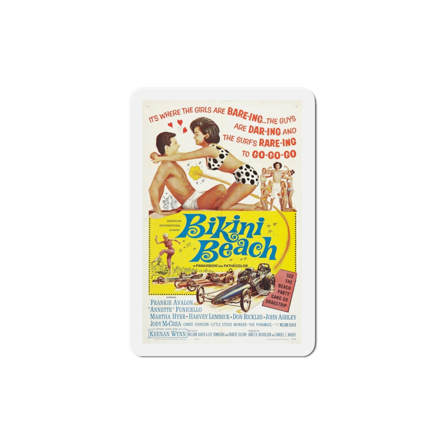 Bikini Beach 1964 Movie Poster Die-Cut Magnet-5 Inch-The Sticker Space