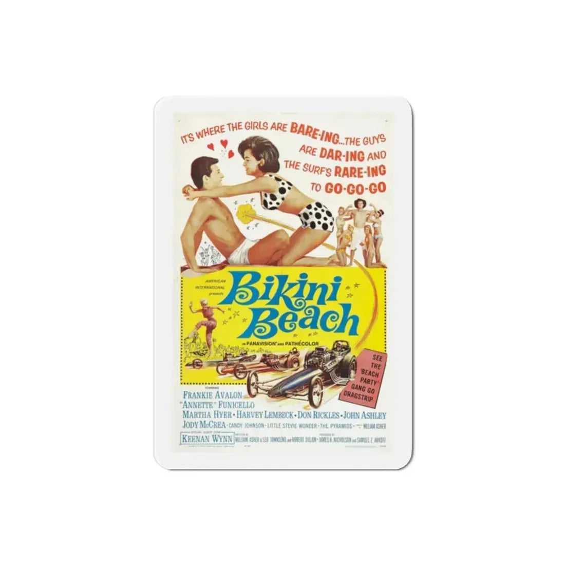 Bikini Beach 1964 Movie Poster Refrigerator Magnet 2 Inch - The Sticker Space