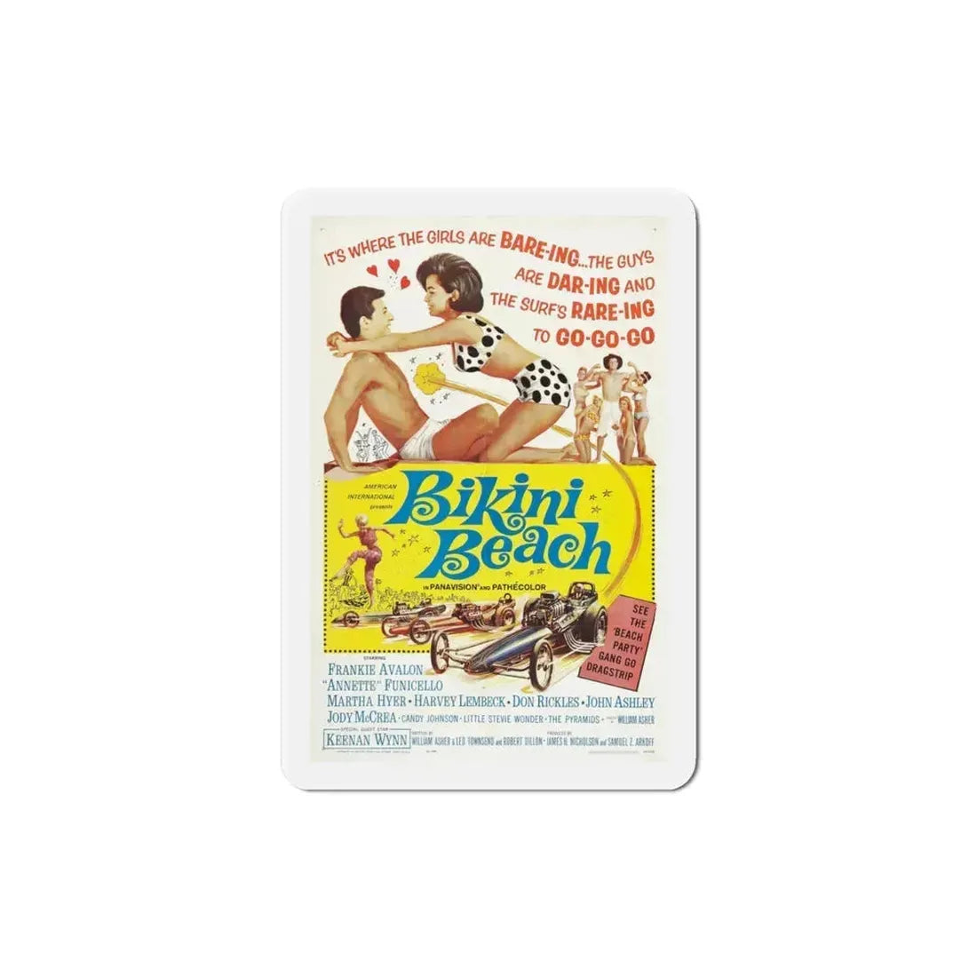 Bikini Beach 1964 Movie Poster Refrigerator Magnet 4 Inch - The Sticker Space