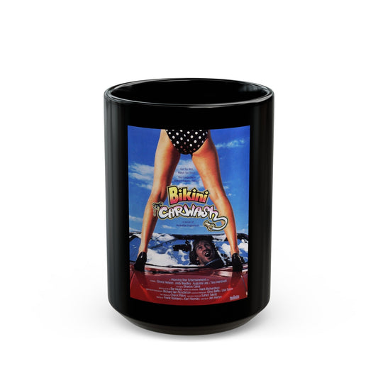 BIKINI CARWASH 1992 Movie Poster - Black Coffee Mug-15oz-The Sticker Space