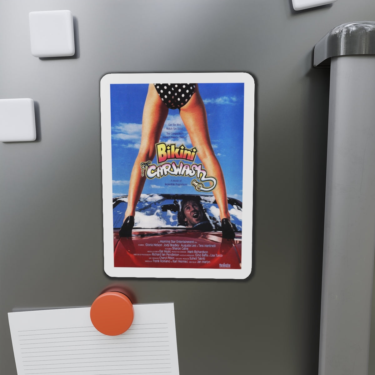 BIKINI CARWASH 1992 Movie Poster - Die-Cut Magnet-The Sticker Space