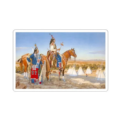 Bill Holm - Dandies (Crow) (Native Americans in Art) STICKER Vinyl Kiss-Cut Decal 4 Inch White - The Sticker Space