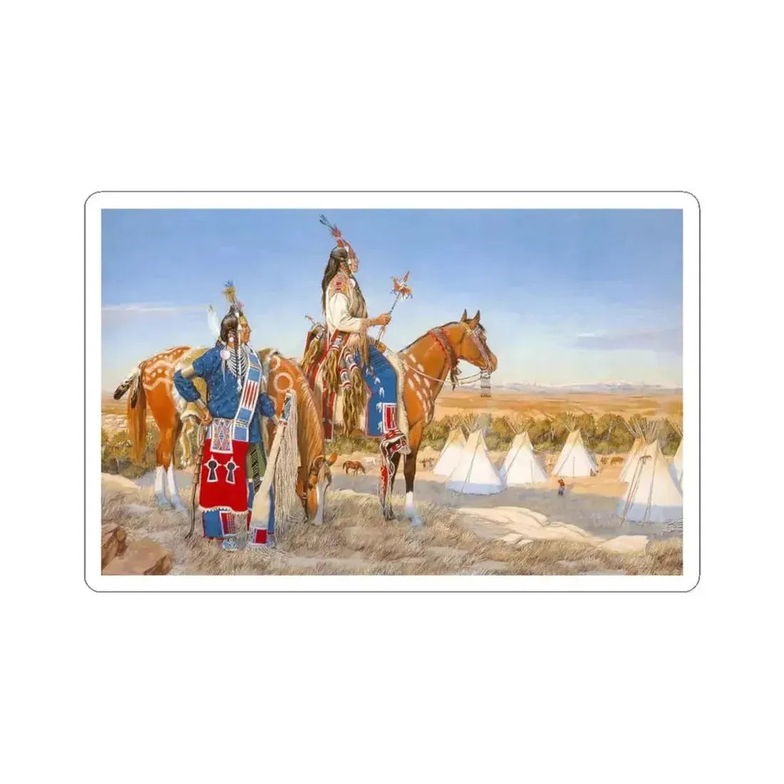 Bill Holm - Dandies (Crow) (Native Americans in Art) STICKER Vinyl Kiss-Cut Decal 6 Inch White - The Sticker Space