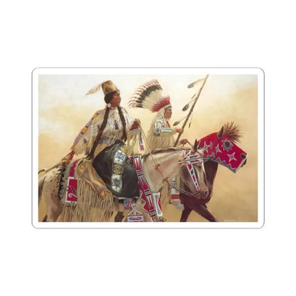 Bill Holm - Parade (Native Americans in Art) STICKER Vinyl Kiss-Cut Decal 2 Inch White - The Sticker Space