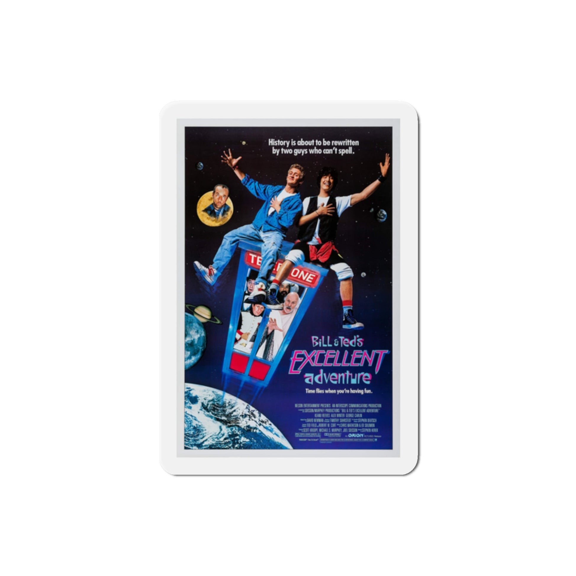 Bill & Ted's Excellent Adventure 1989 Movie Poster Die-Cut Magnet-2" x 2"-The Sticker Space