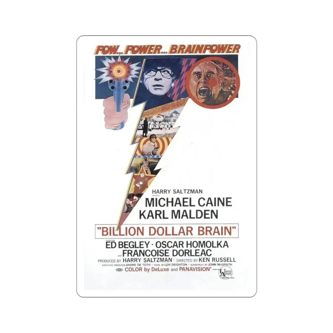 Billion Dollar Brain 1967 Movie Poster STICKER Vinyl Die-Cut Decal 4 Inch - The Sticker Space