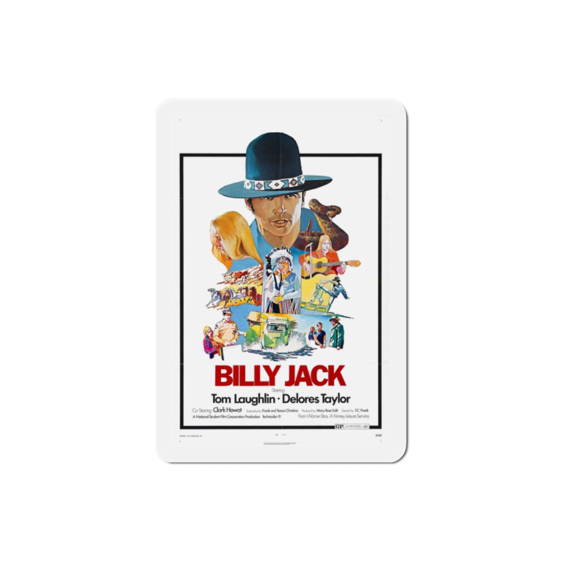 Billy Jack 1973 2 Movie Poster Die-Cut Magnet-2 Inch-The Sticker Space