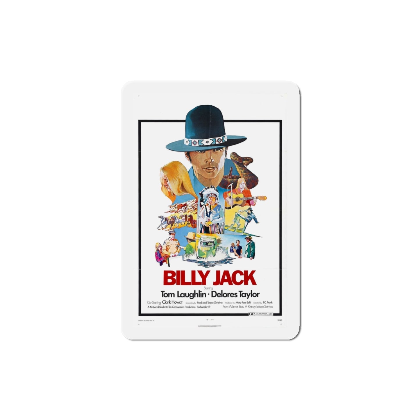 Billy Jack 1973 2 Movie Poster Die-Cut Magnet-3 Inch-The Sticker Space