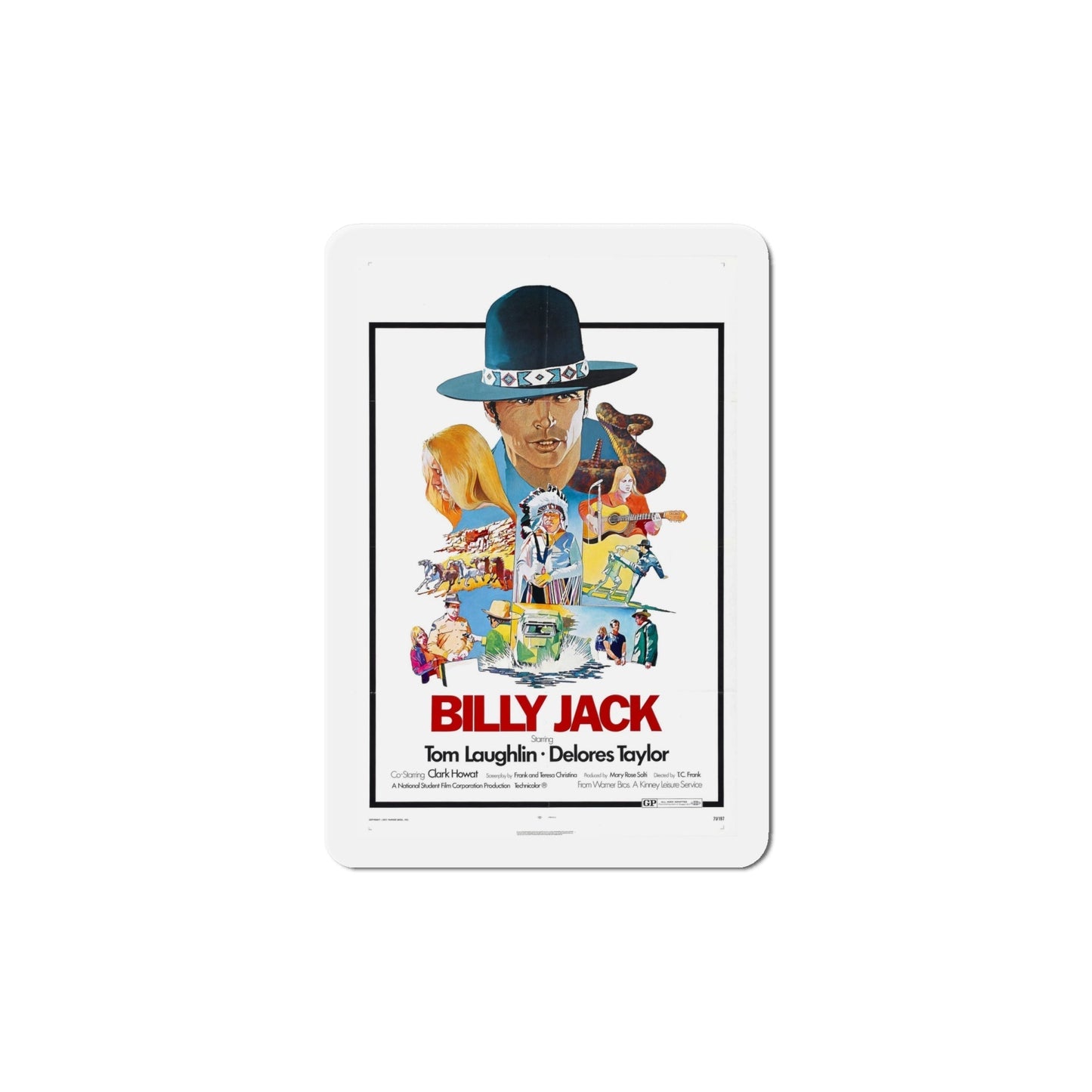 Billy Jack 1973 2 Movie Poster Die-Cut Magnet-6 Inch-The Sticker Space