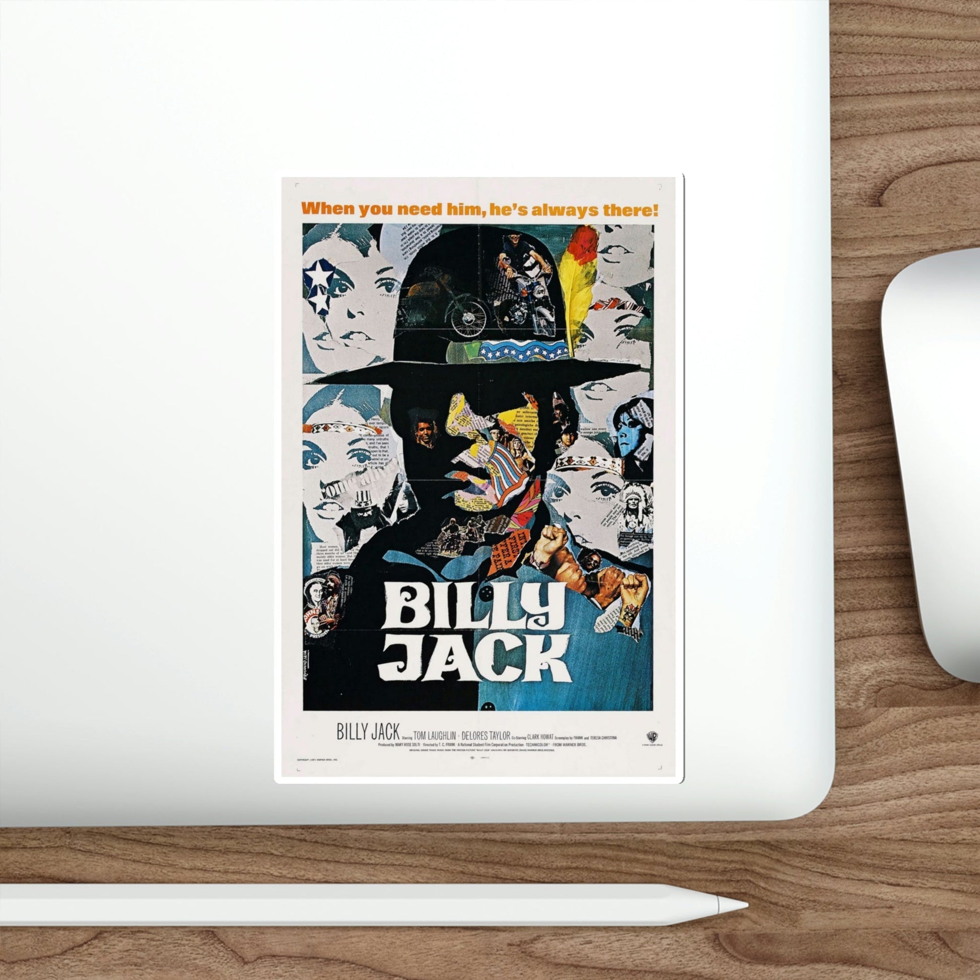 Billy Jack 1973 Movie Poster STICKER Vinyl Die-Cut Decal-The Sticker Space