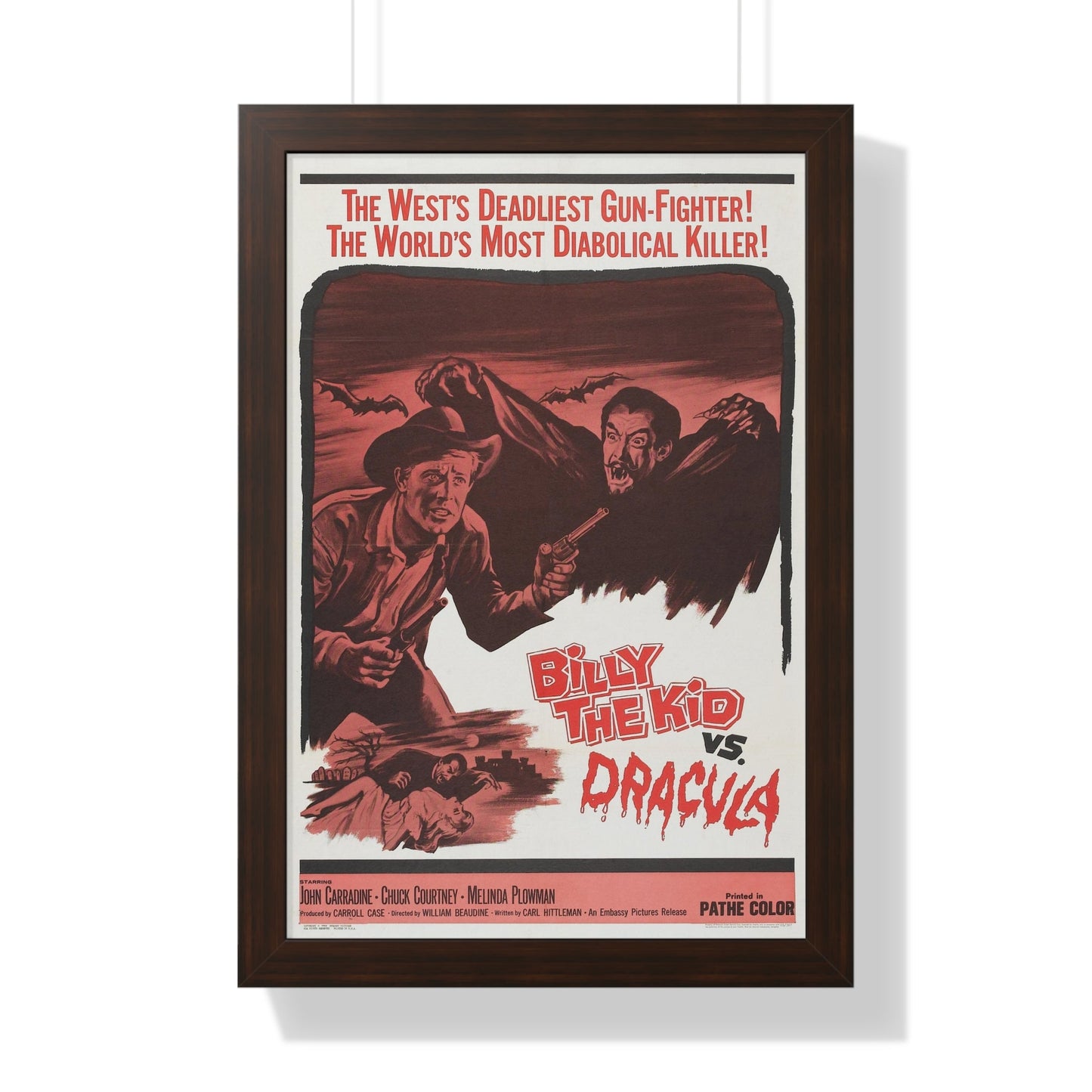 BILLY THE KID VS DRACULA 1966 - Framed Movie Poster-16″ x 24″-The Sticker Space