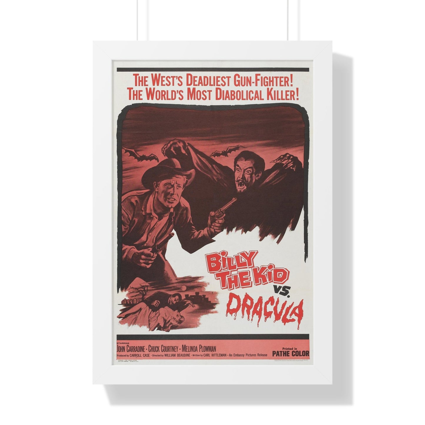 BILLY THE KID VS DRACULA 1966 - Framed Movie Poster-16″ x 24″-The Sticker Space