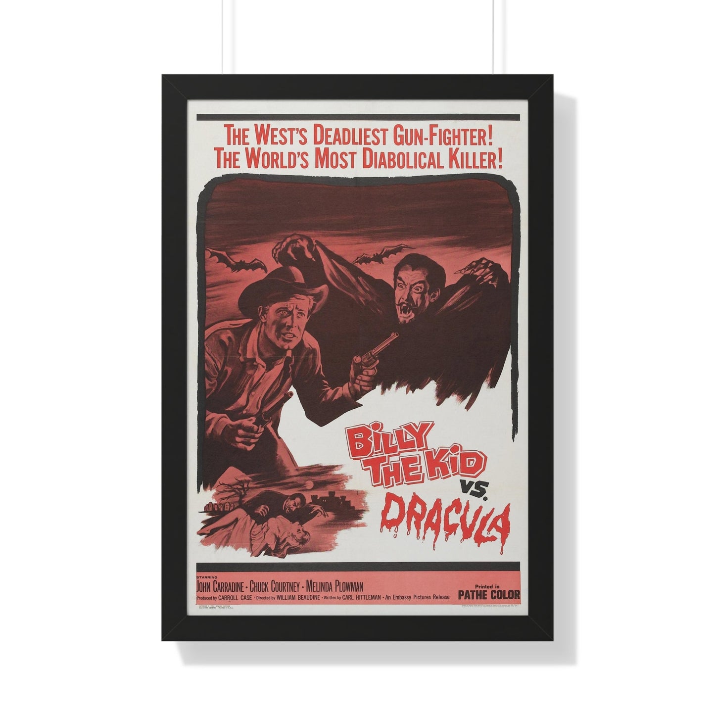 BILLY THE KID VS DRACULA 1966 - Framed Movie Poster-20" x 30"-The Sticker Space