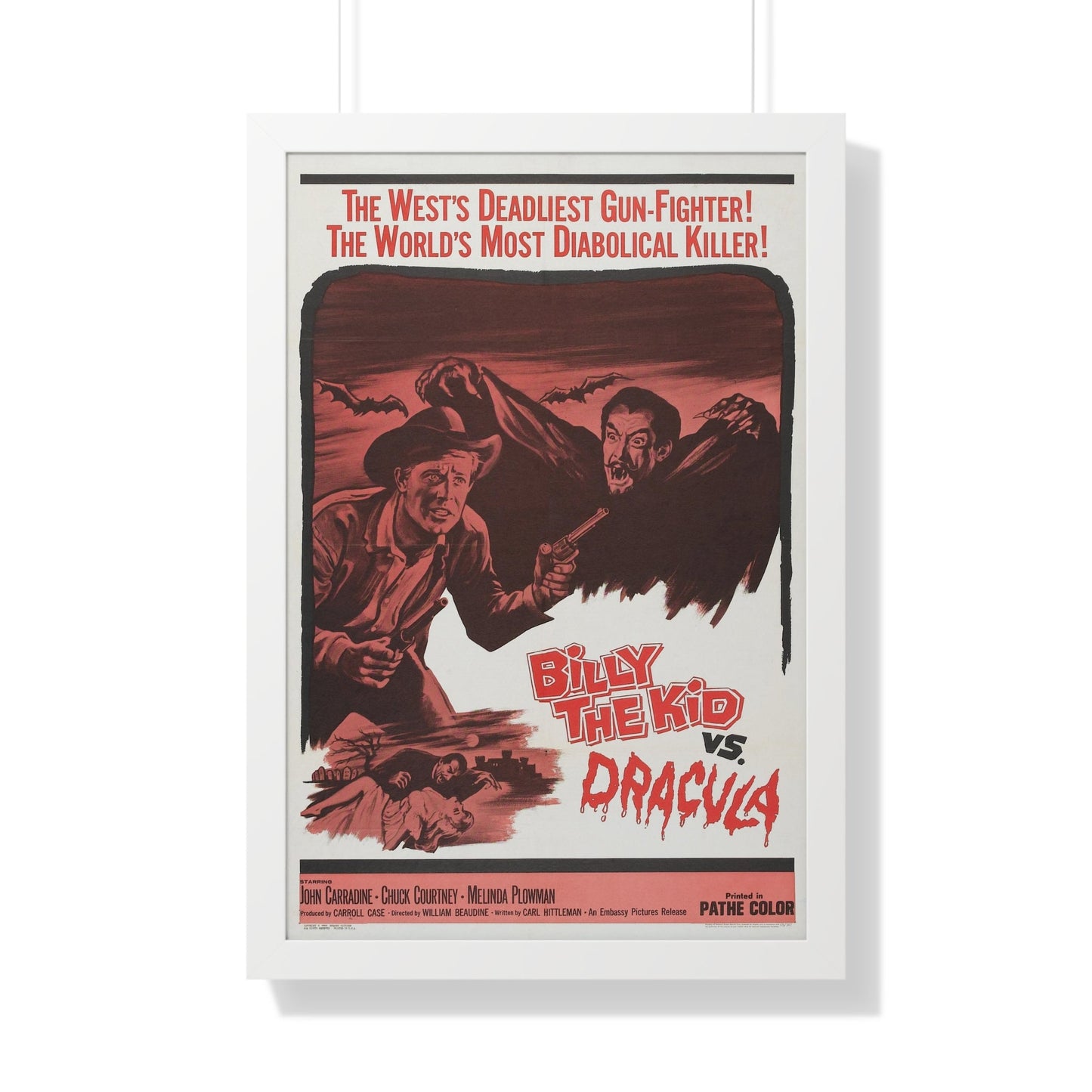 BILLY THE KID VS DRACULA 1966 - Framed Movie Poster-20" x 30"-The Sticker Space