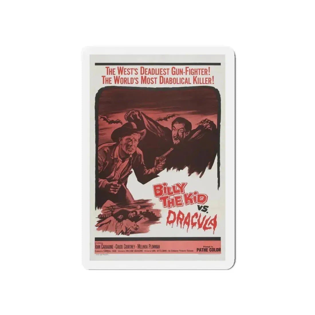 BILLY THE KID VS DRACULA 1966 Movie Poster - Refrigerator Magnet 5 Inch - The Sticker Space