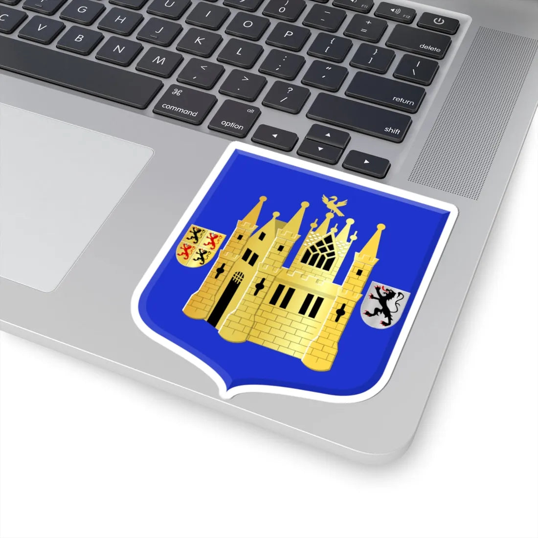 Binche wapen (Belgium) (Coat of Arms) STICKER Vinyl Kiss-Cut Decal - The Sticker Space