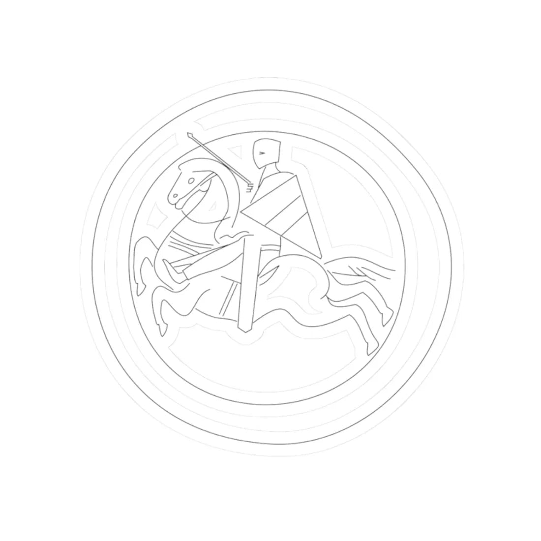 Bindenschild Friedrich II-Reiterschild 1230 (Austria) (Coat of Arms) STICKER Vinyl Kiss-Cut Decal 2 Inch White - The Sticker Space