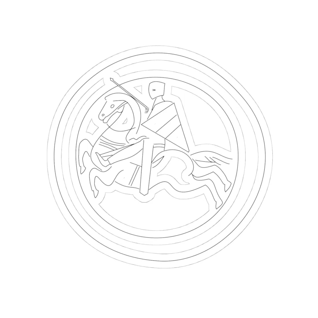 Bindenschild Friedrich II-Reiterschild 1230 (Austria) (Coat of Arms) STICKER Vinyl Kiss-Cut Decal 4 Inch White - The Sticker Space