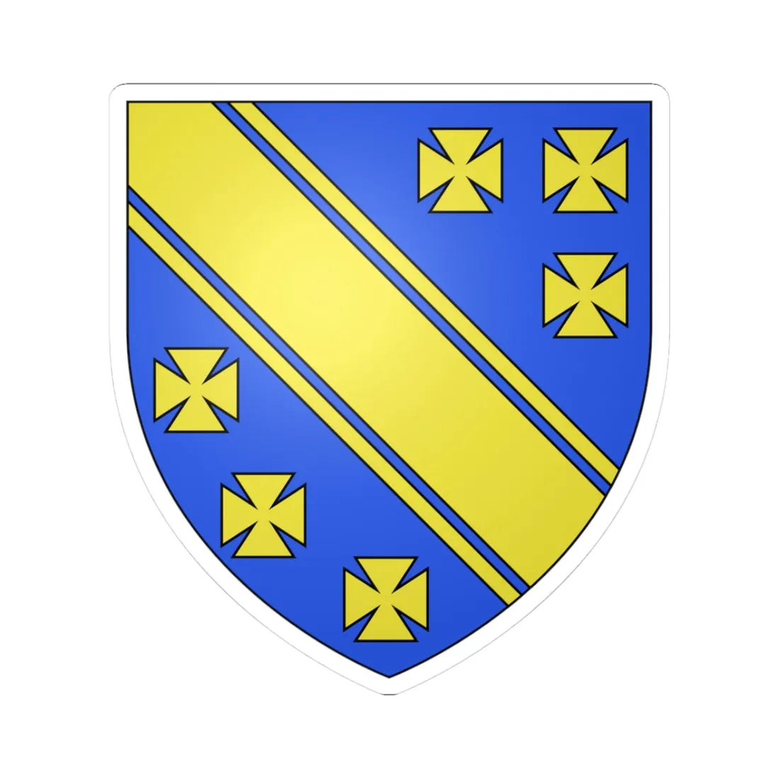 Bingham arms (England) (Coat of Arms) STICKER Vinyl Kiss-Cut Decal 3 Inch White - The Sticker Space