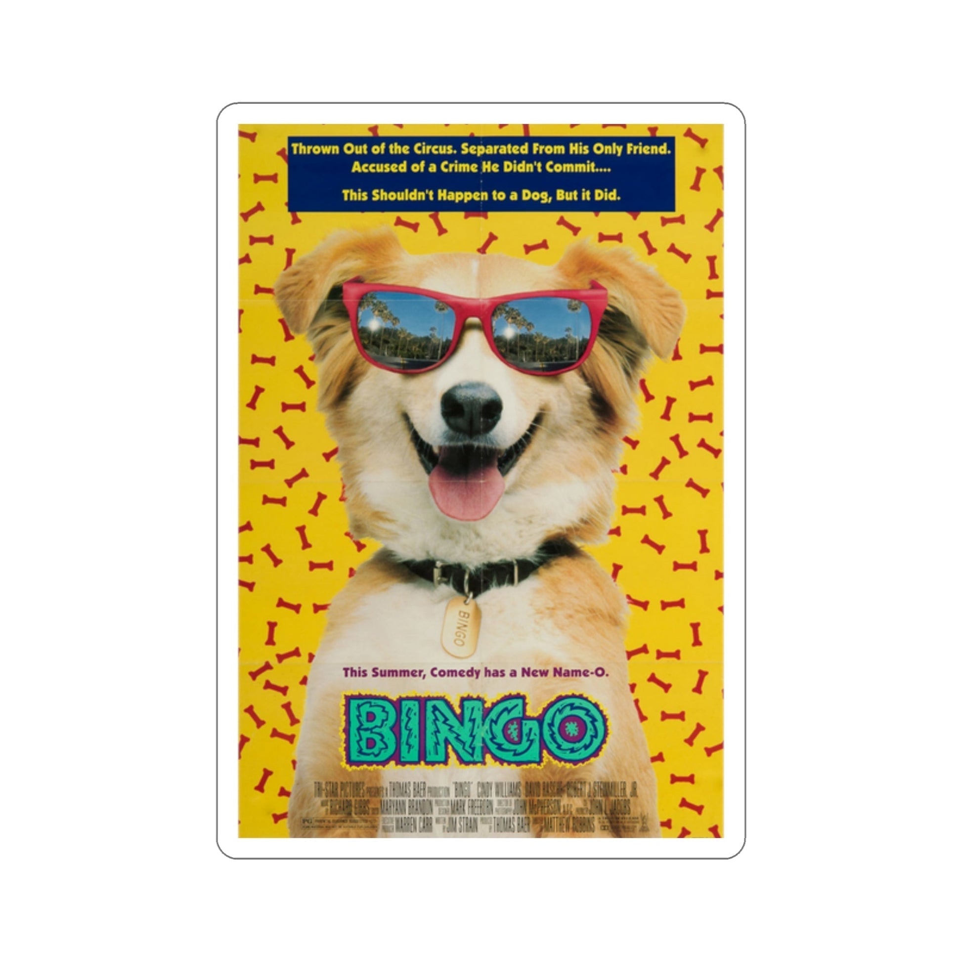 Bingo 1991 Movie Poster STICKER Vinyl Die-Cut Decal-2 Inch-The Sticker Space