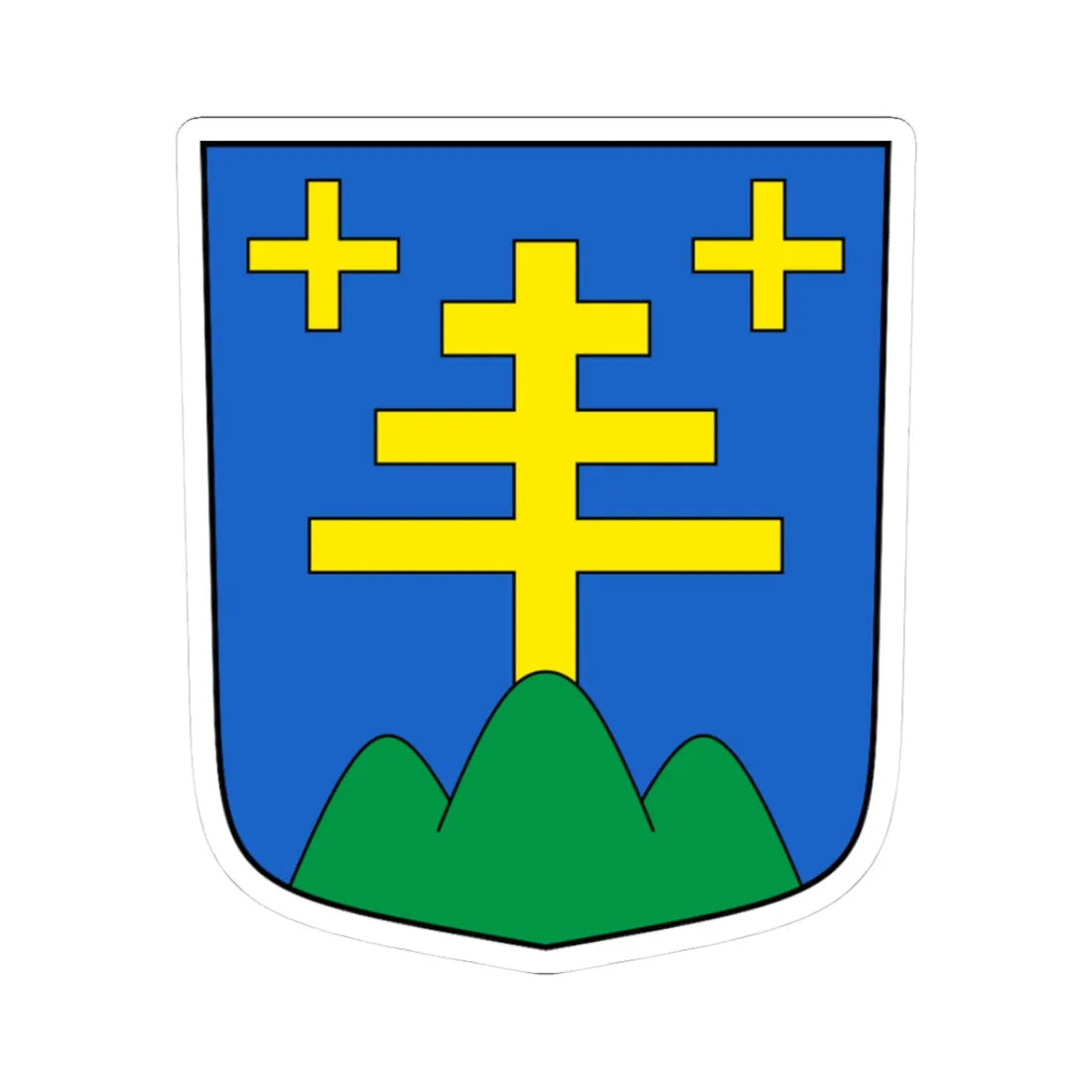 Binn-blazon (Switzerland) (Coat of Arms) STICKER Vinyl Kiss-Cut Decal 3 Inch White - The Sticker Space