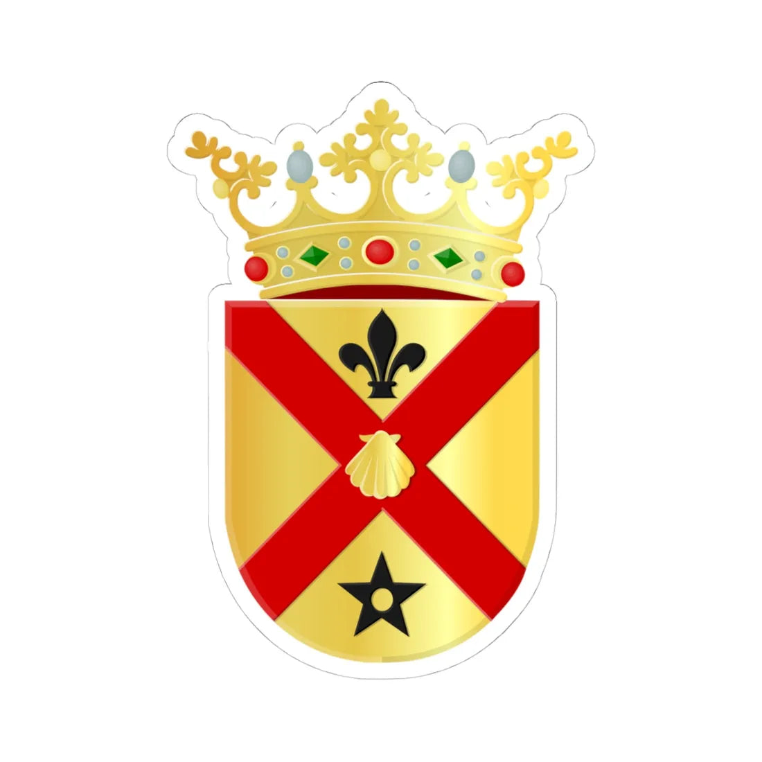 Binnenmaas wapen 1985 (Netherlands) (Coat of Arms) STICKER Vinyl Kiss-Cut Decal 4 Inch White - The Sticker Space
