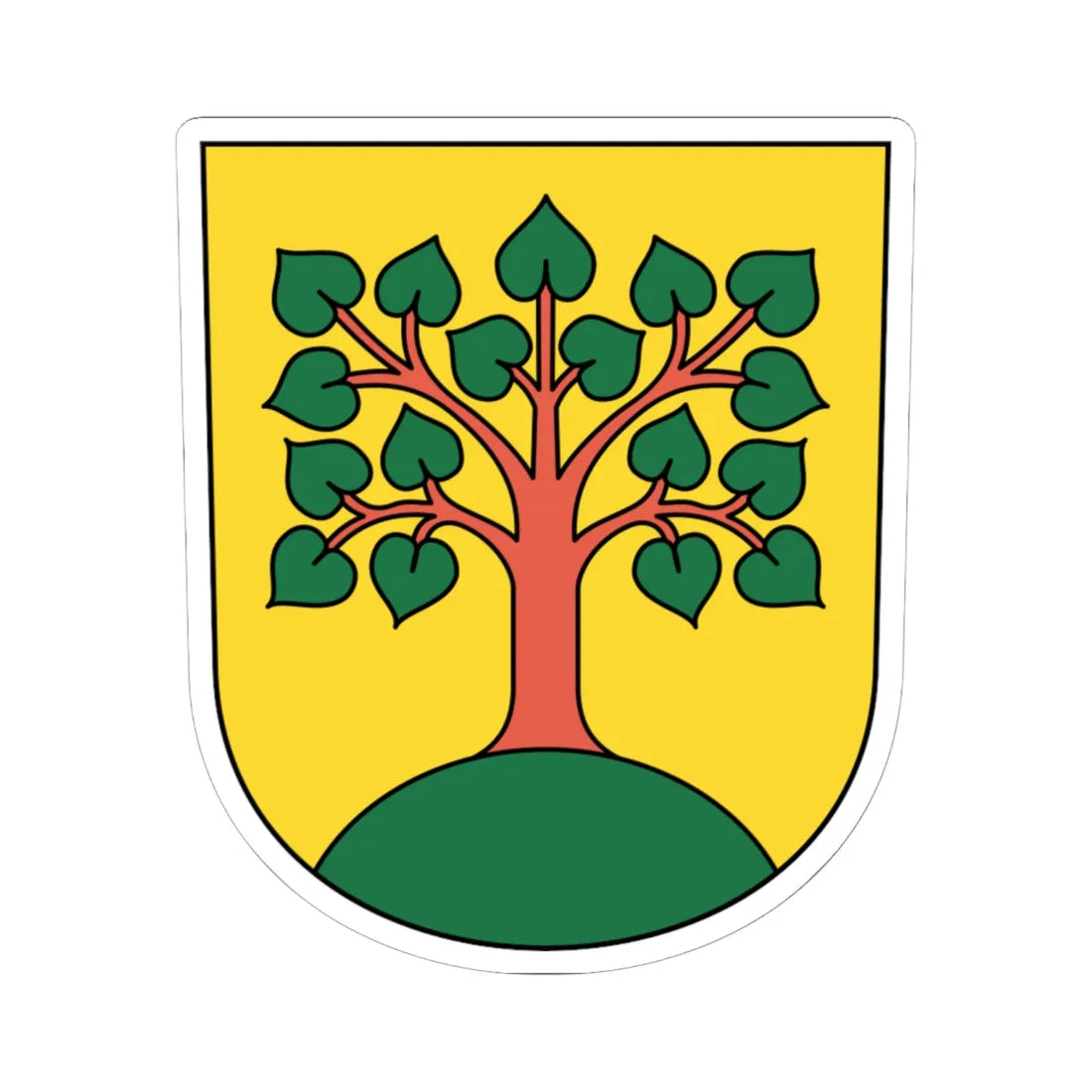 Binz coat of arms (Switzerland) (Coat of Arms) STICKER Vinyl Kiss-Cut Decal 6 Inch White - The Sticker Space